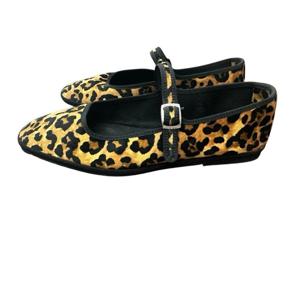 Drogheria Crivellini Square Toe Mary Jane flats in a leopard print EU 40, US 9.5